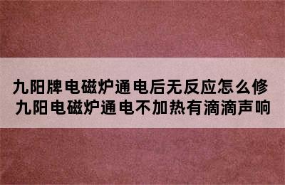 九阳牌电磁炉通电后无反应怎么修 九阳电磁炉通电不加热有滴滴声响